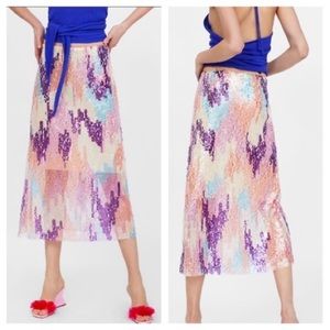 Zara sequin midi skirt